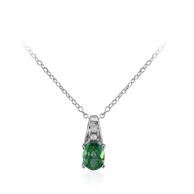 Collier en argent et Topaze vert papillon