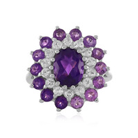Bague en argent et Améthyste de Zambie