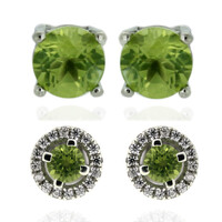 Boucles d'oreilles en argent et Péridot