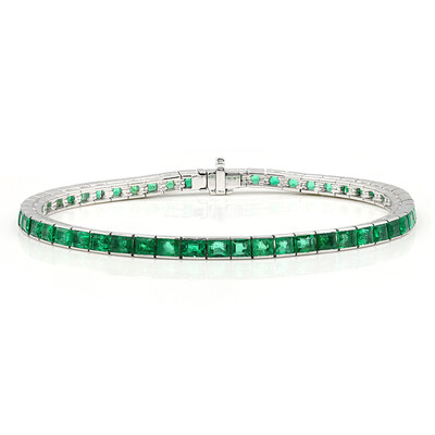 Bracelet en or et Emeraude de Zambie AAA (Estée Collection)