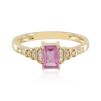 Bague en or et Saphir parme