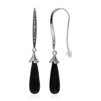 Boucles d'oreilles en argent et Agate noire (Annette classic)
