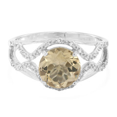 Bague en argent et Quartz champagne