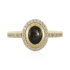 Bague en argent et Saphir étoilé noir