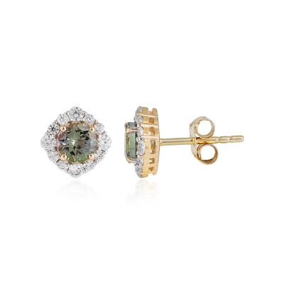 Boucles d'oreilles en or et Tanzanite verte