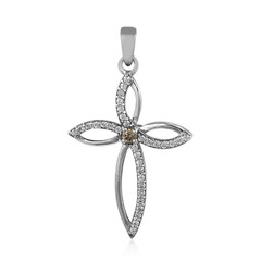 Pendentif en argent et Diamant chocolat I2