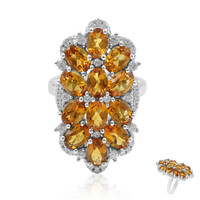 Bague en argent et Citrine Madère
