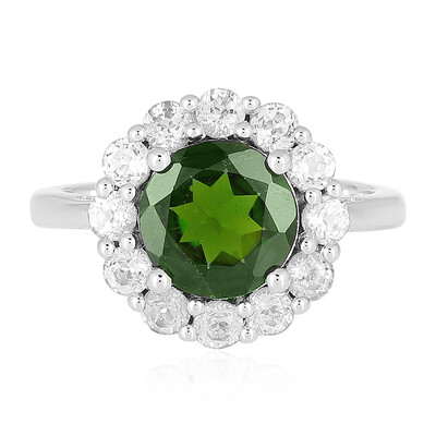 Bague en argent et Diopside de Russie
