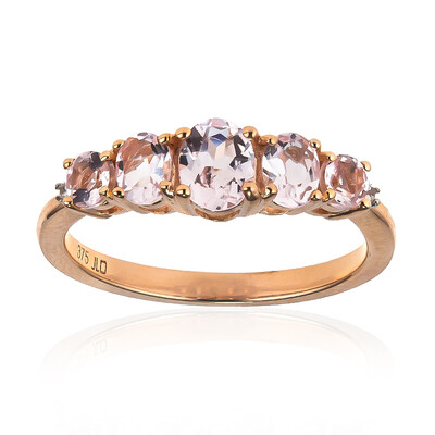Bague en or et Béryl rose non chauffé