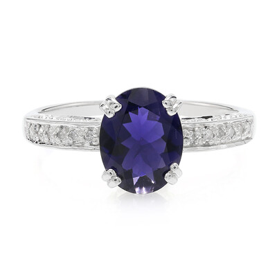 Bague en argent et Iolite de Ceylan