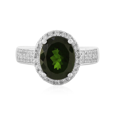 Bague en argent et Diopside de Russie