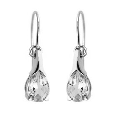 Boucles d'oreilles en argent et Quartz blanc