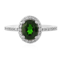 Bague en argent et Diopside de Russie