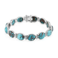 Bracelet en argent et Azurite-Malachite