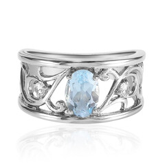 Bague en argent et Topaze bleu ciel