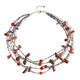 Collier en argent et Agate rouge en bande (Riya)
