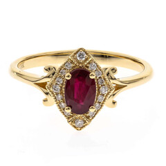 Bague en or et Rubis AAA du Mozambique (CIRARI)
