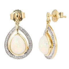 Boucles d'oreilles en argent et Opale Welo