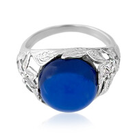 Bague en argent et Ambre bleue de Colombie