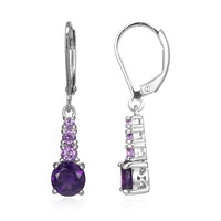 Boucles d'oreilles en argent et Améthyste de Zambie
