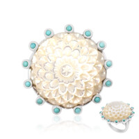 Bague en argent et Nacre (Anne Bever)