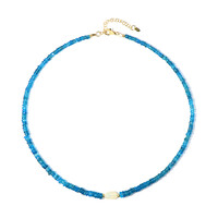 Collier en argent et Apatite bleu néon