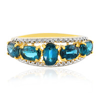 Bague en argent et Kyanite bleu pétrole