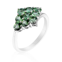 Bague en argent et Apatite chromifère