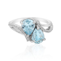 Bague en argent et Topaze bleu ciel