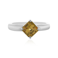Bague en argent et Zircon cognac
