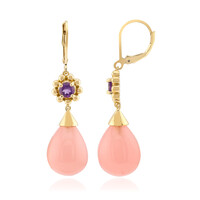 Boucles d'oreilles en argent et Calcédoine rose