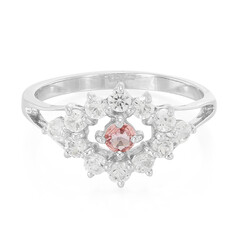 Bague en argent et Saphir Padparadscha