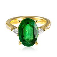 Bague en or et Emeraude de Zambie AAA (CIRARI)
