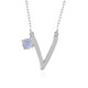 Collier en argent et Pierre de Lune arc-en-ciel