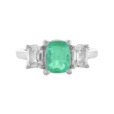 Bague en argent et Emeraude de Russie