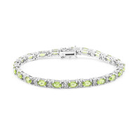 Bracelet en argent et Péridot de Birmanie
