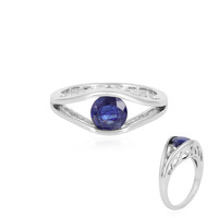 Bague en argent et Saphir bleu de Madagascar