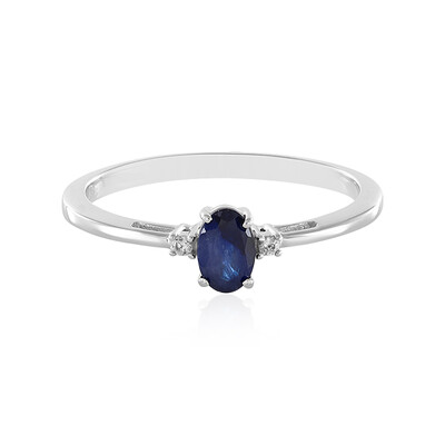 Bague en argent et Saphir bleu de Madagascar