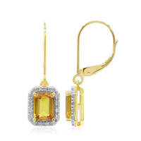 Boucles d'oreilles en or et Saphir orange de Ban Ka Cha