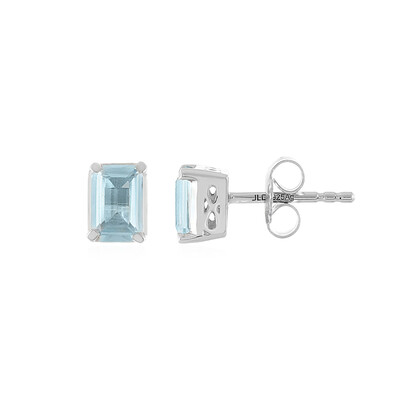 Boucles d'oreilles en argent et Topaze bleu ciel