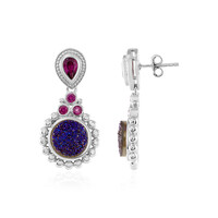 Boucles d'oreilles en argent et Agate scintillante lavande