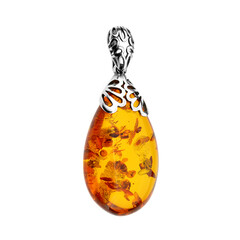 Pendentif en argent et Ambre baltique