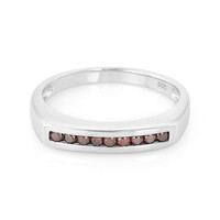 Bague en argent et Diamant Cognac rouge