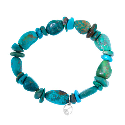 Bracelet en argent et Turquoise de Kingman (Anne Bever)