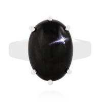 Bague en argent et Diopside étoilé d'Inde