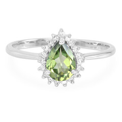 Bague en argent et Topaze kiwi