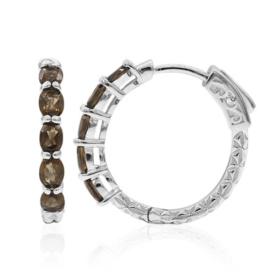 Boucles d'oreilles en argent et Quartz fumé