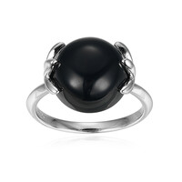 Bague en argent et Agate noire