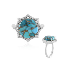 Bague en argent et Turquoise cuivrée bleue (Faszination Türkis)