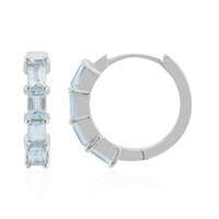Boucles d'oreilles en argent et Topaze bleu ciel